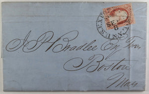 USA 1854 commercial letter from NYC to Boston, bale purchases