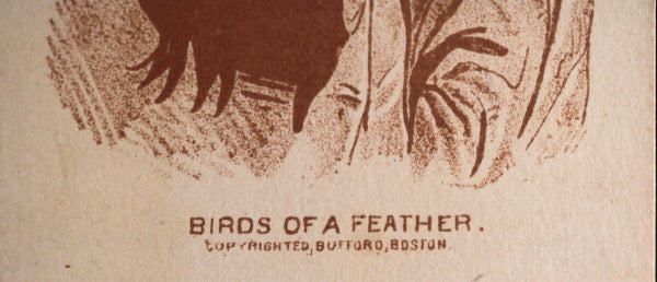 USA Boston set of two shadow-themed trade cards Bufford c. 1890
