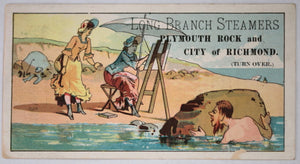 USA NYC trade card for Long Branch Steamers late 1800s