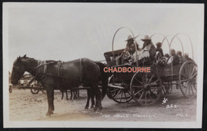 USA Oklahoma photo postcard aboriginal family wagon, Ranch 101 c.1920s