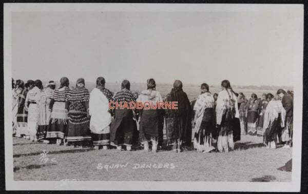 USA Oklahoma photo postcard aboriginal women dance 101 Ranch c.1920s