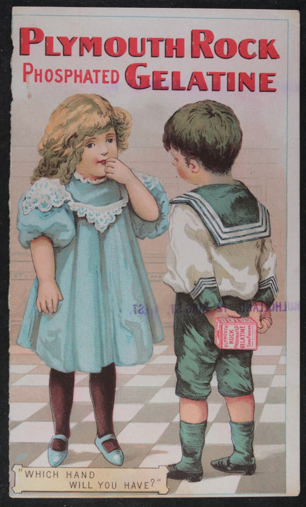 USA Plymouth Rock Phosphated Gelatine advertising (early 1900s)