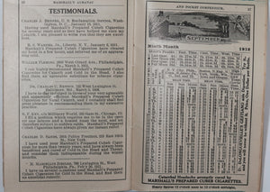 USA 1912 and 1913 Marshall’s Illustrated Almanac (Cubeb Tobacco)