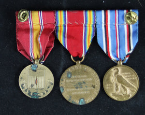 USA Set of three mounted medals (WW2 + later)