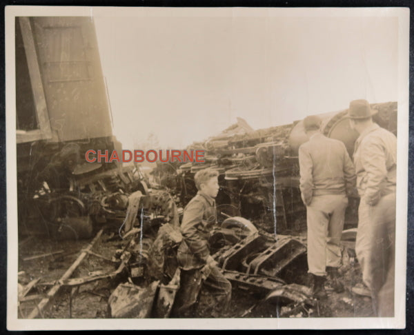 USA set of 8 large B&W railway crash/derailment photos NC/VA c.1930
