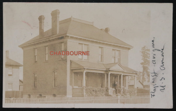 USA two photo postcards church and rectory Flagstaff AZ (1908/09)