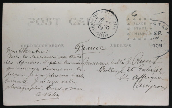 USA two photo postcards church and rectory Flagstaff AZ (1908/09)