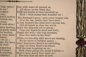 USA broadside maritime ballad 'THE STORM' c. 1860