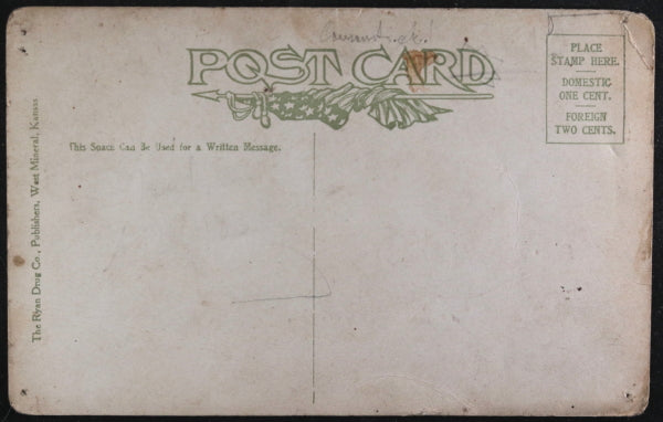 USA photo postcard Coal Mine No. 8 West Mineral Kansas c. 1910s