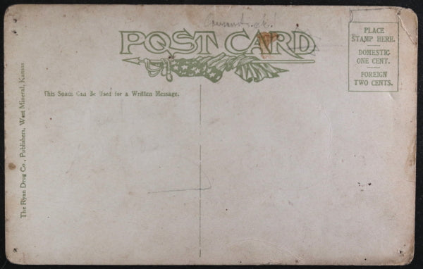 USA photo postcard Coal Mine No. 8 West Mineral Kansas c. 1910s USA photo postcard Coal Mine No. 8 West Mineral Kansas c. 1910s