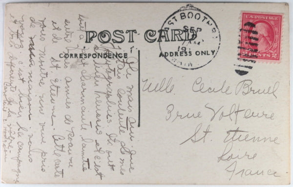 USA photo postcard dirt road East Boothbay Maine c. 1910s.