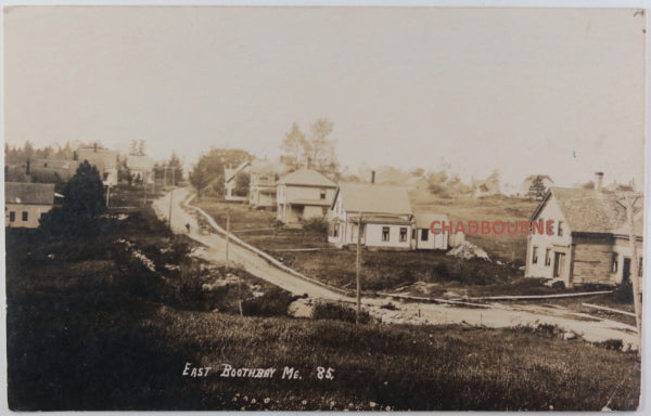 USA photo postcard dirt road East Boothbay Maine c. 1910s.