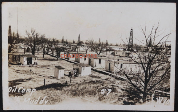 USA photo postcard of Big Muddy oil camp Wyoming c.1910s