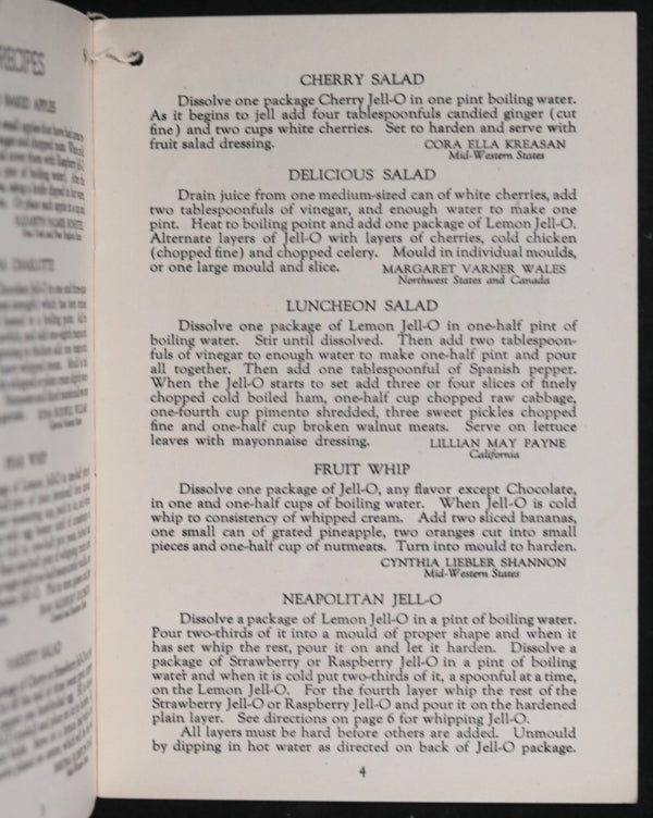 USA three JELL-O recipe pamphlets 1922-32