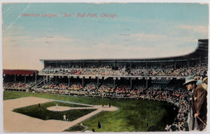 USA three postcards baseball parks Chicago, 1909-1913