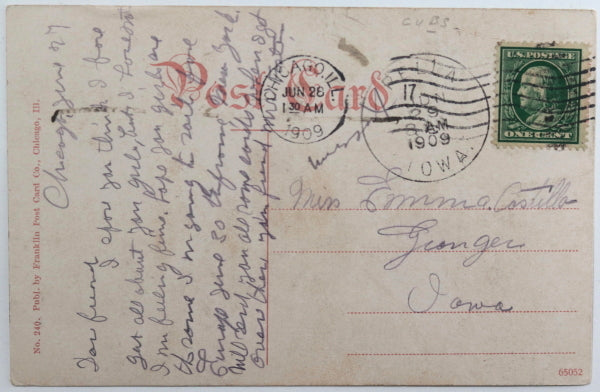 USA three postcards baseball parks Chicago, 1909-1913