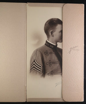 USA two photos cadet Army and Navy Academy, soldier San Diego c. 1910s