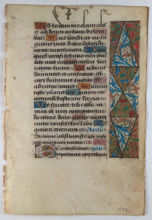 Vellum page from Latin Book of Hours, Paris ~1510 #1