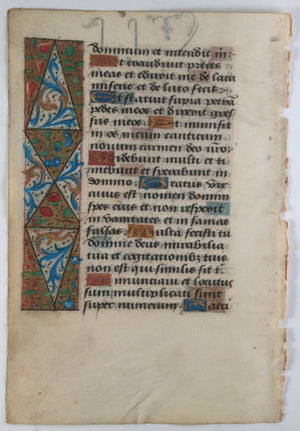 Vellum page from Latin Book of Hours, Paris ~1510 #1