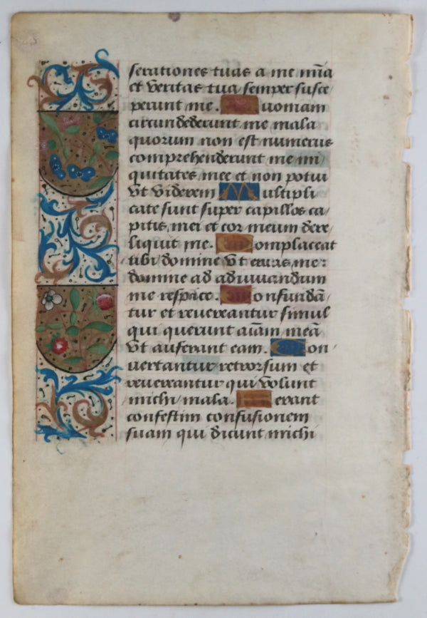 Vellum page from Latin Book of Hours, Paris ~1510 #2
