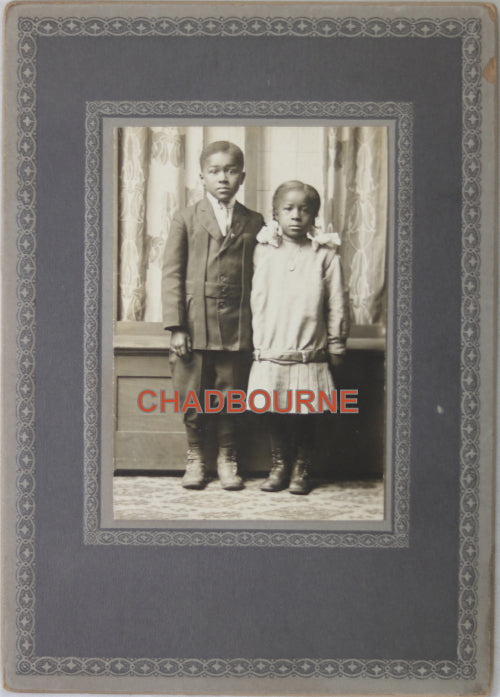 Vintage B&W photo of African-American brother and sister Vintage B&W photo of African-American brother and sister