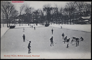 Vintage hockey game photo postcard  – McGill Montreal 1908