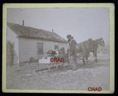 Vintage photo Mail Courier (Fort Pelly, Sask?) early 1900s