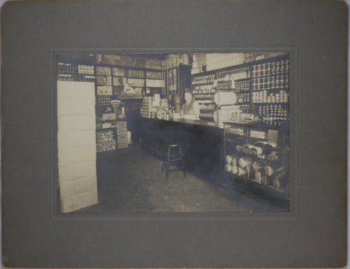Vintage photo of interior of General Store, early 1900s
