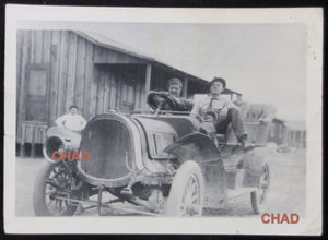 Vintage photo of two men in auto, California ~1910