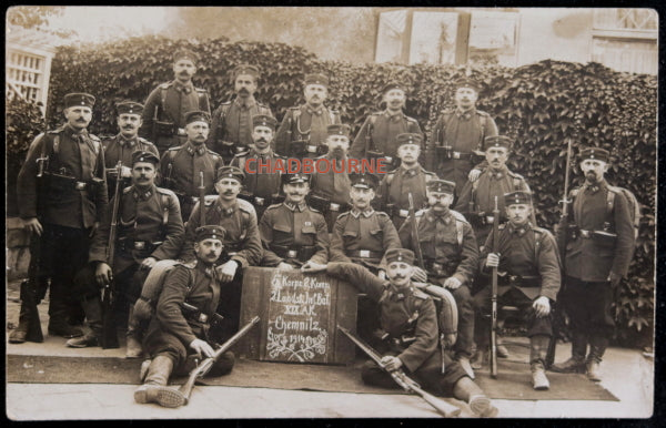 WW1 1914 photo postcard German 2nd Landstrum Infantry Batt. Chemnitz