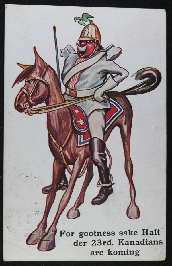 WW1 1915 Canadian military patriotic postcard, 23rd Infantry (UK)