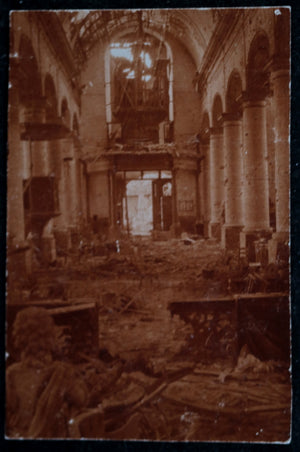 WW1 1915 german photo interior of church Poelkapelle Belgium