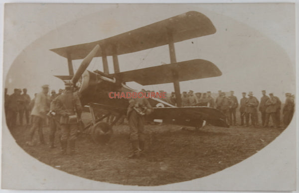 WW1 1917 photo postcard Navy Sopwith triplane captured by Germans