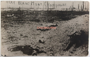 WW1 1918 photo postcard soldiers KIA Blanc Mont Ridge Champagne France