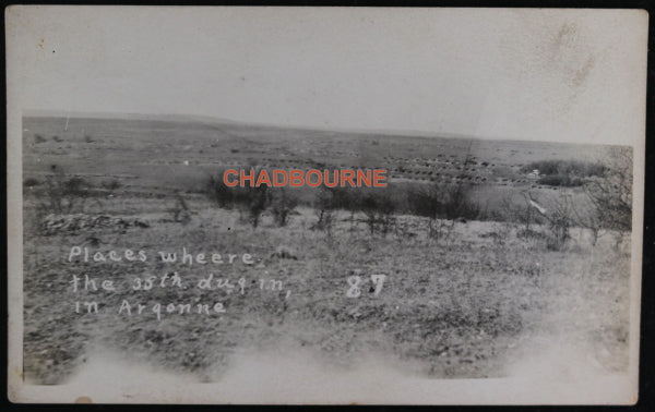 WW1 1918 two photo postcards Saint-Mihiel France (U.S. 140th Regiment)