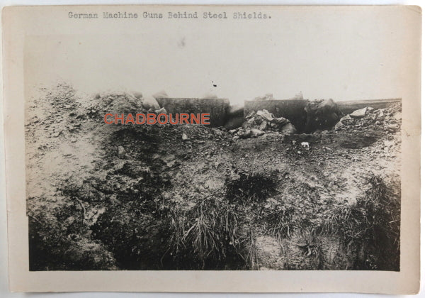 WW1 France, photo of German machine gun emplacement