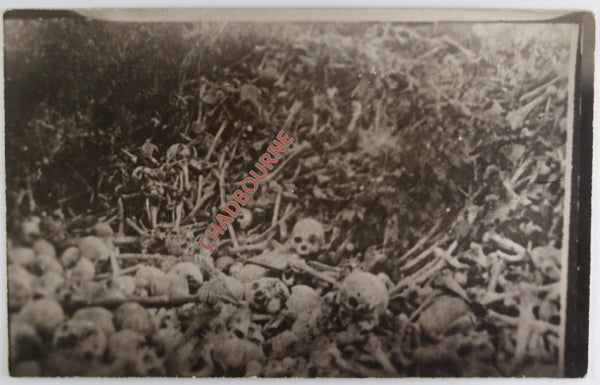 WW1 France photo postcard of mass grave near Sedan WW1 France photo postcard of mass grave near Sedan