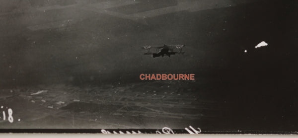 WW1 March 5th 1918 aerial photo of German biplane in flight #3