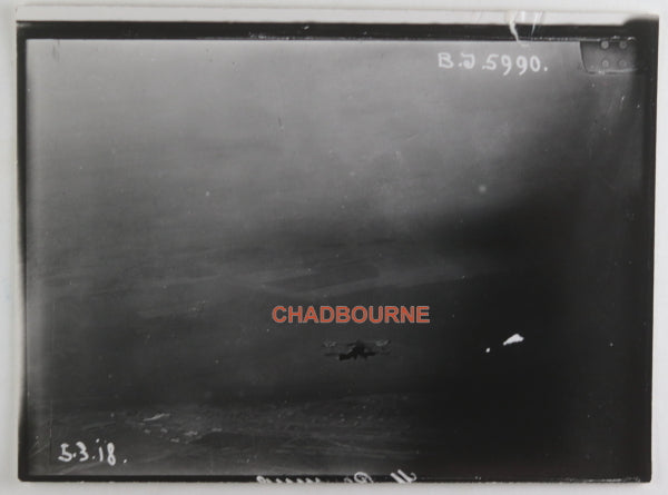 WW1 March 5th 1918 aerial photo of German biplane in flight #3