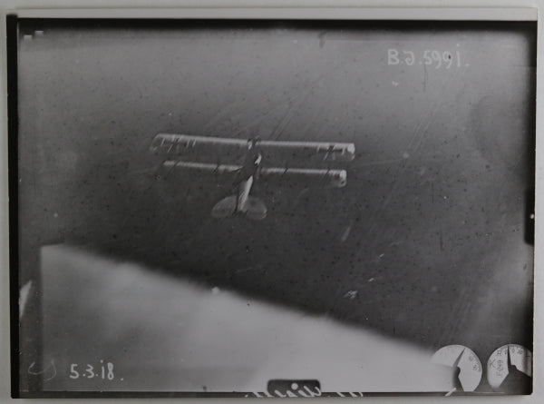 WW1 March 5th 1918 aerial photo of German biplane in flight #4