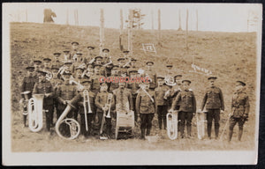 WW1 Ontario Canada photo postcard 94th Battalion brass band 1916