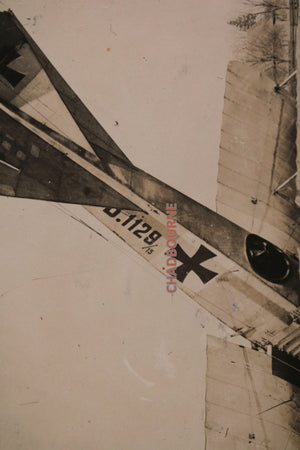 WW1 Photo crashed German observation biplane