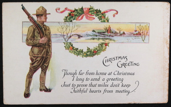 WW1 USA soldier Christmas post card