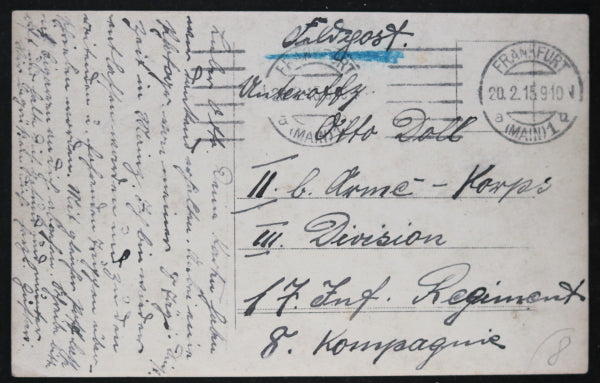 WW1 1915 photo postcard of German 88th Infantry Regiment