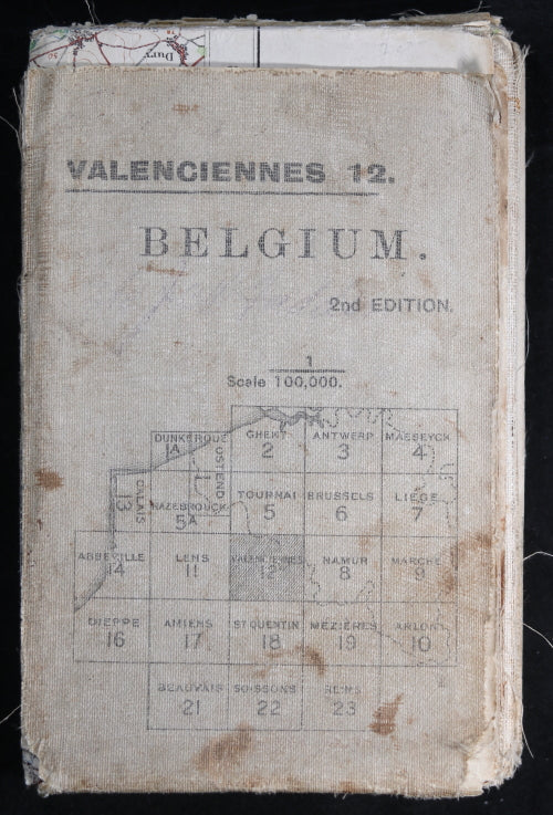 WW1 1916 British military map Valenciennes (Belgium) North France