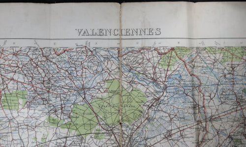 WW1 1916 British military map Valenciennes (Belgium) North France
