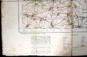WW1 1916 British military map Valenciennes (Belgium) North France