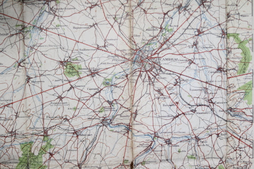 WW1 1916 British military map Valenciennes (Belgium) North France