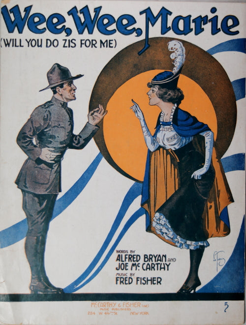 WW1 American sheet music ‘Wee,Wee, Marie’ 1918