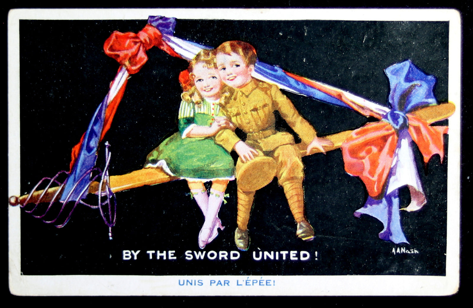 WW1 British Patriotic postcard by A A Nash